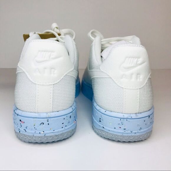 New! Nike Air Force 1 Crater FlyKnit White Blue Women’s Sneakers Shoes - Picture 9 of 15